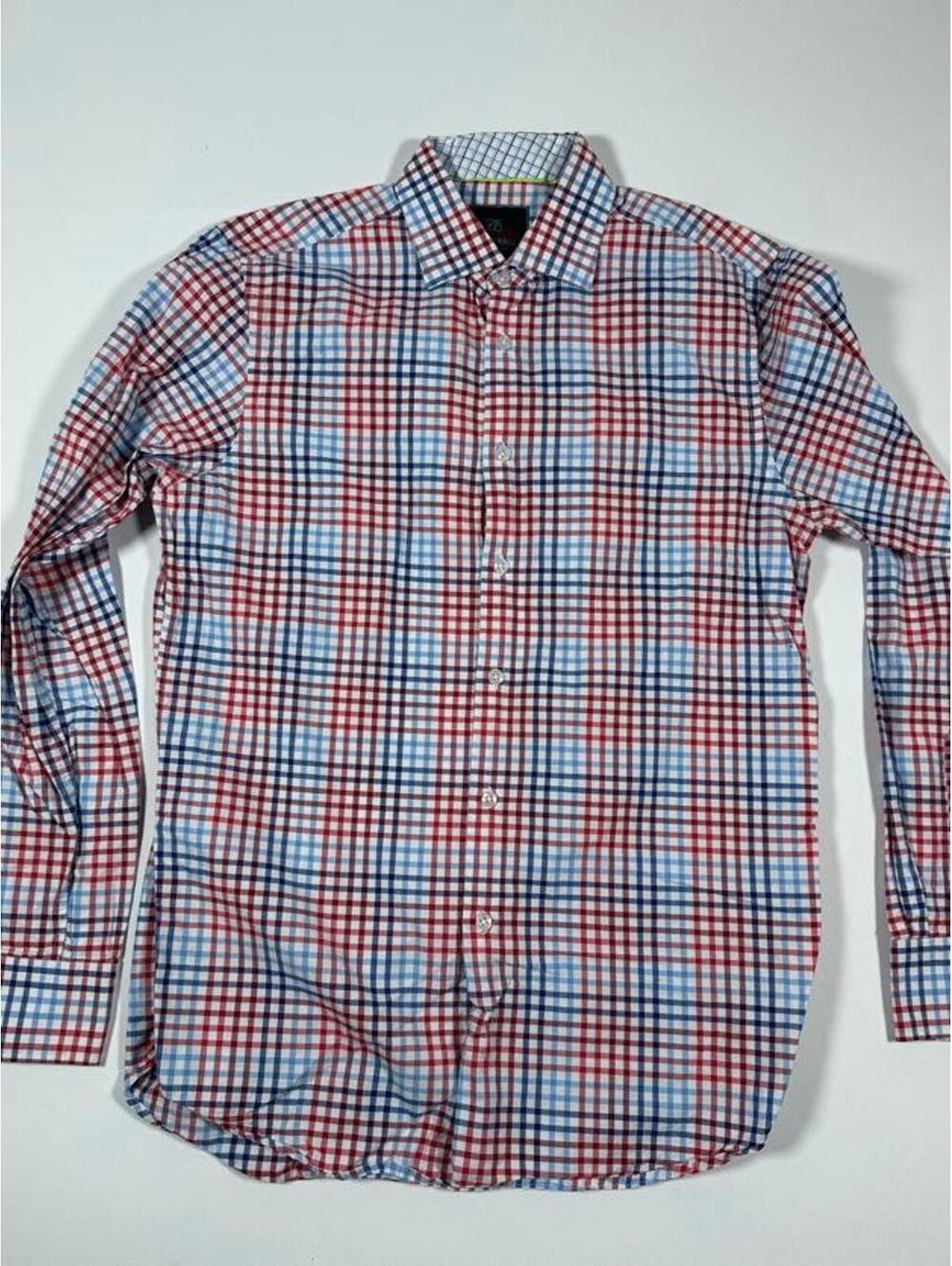 Tattersall Men's Long Sleeve Button-Up Plaid Shirt 15.5